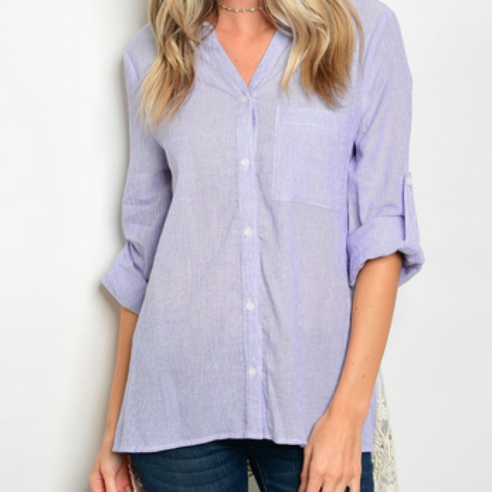 Light Blue Chambray with Lace Detail